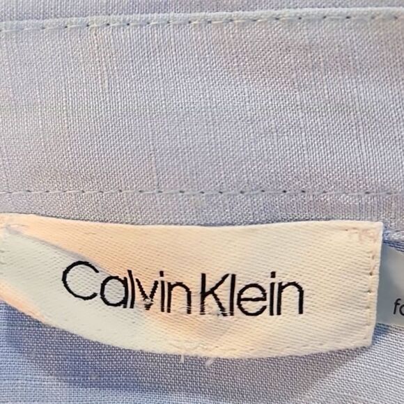 Calvin Klein Light Blue Longsleeve Top with Lace-up Front, Size 2X - Picture 9 of 10